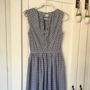 Merona summer dress blue/white square